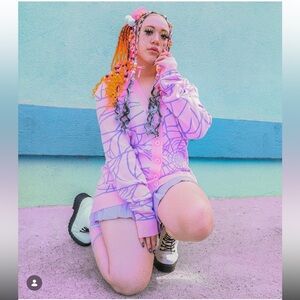 My Violet Cotton Candy Cobweb Cardigan XS S